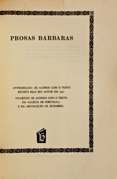 PROSAS BÃRBARAS.