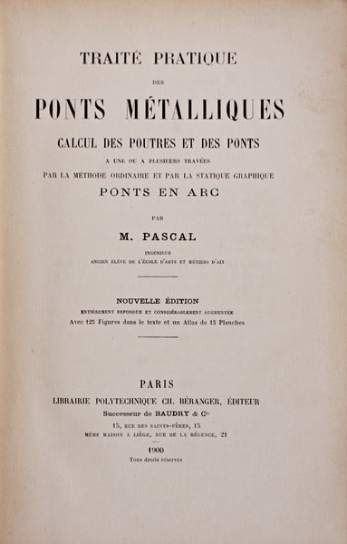 TRAITÃ‰ PRATIQUE DES PONTS MÃ‰TALLIQUES.