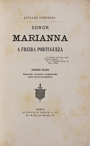 SOROR MARIANNA A FREIRA PORTUGUEZA.