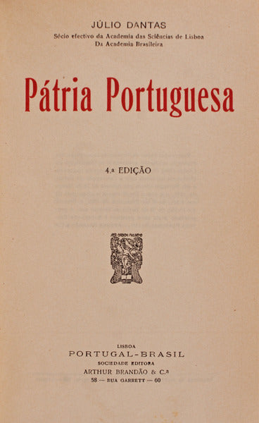 PÃTRIA PORTUGUESA. [04.Âª EDIÃ‡ÃƒO]