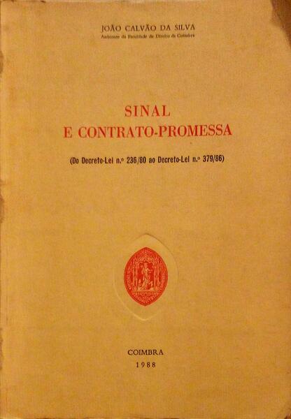 SINAL E CONTRATO-PROMESSA. [ED. 1988]