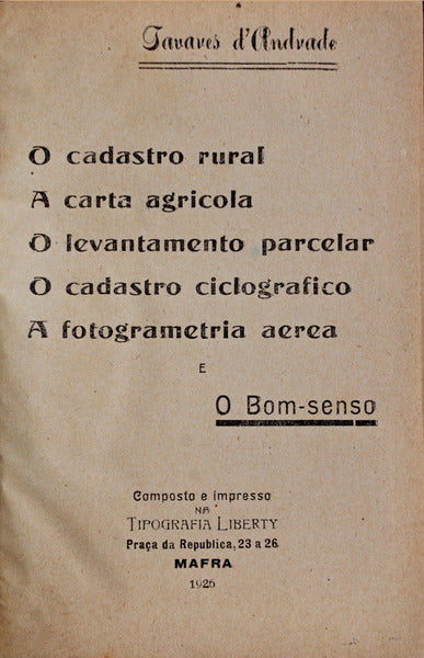 O CADASTRO RURAL.