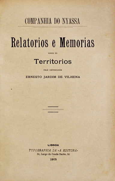 RELATORIOS E MEMORIAS SOBRE OS TERRITORIOS.
