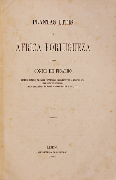 PLANTAS UTEIS DA AFRICA PORTUGUEZA.