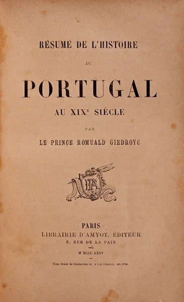 RÃ‰SUMÃ‰ DE Lâ€™HISTOIRE DU PORTUGAL AU XIXe SIÃˆCLE.