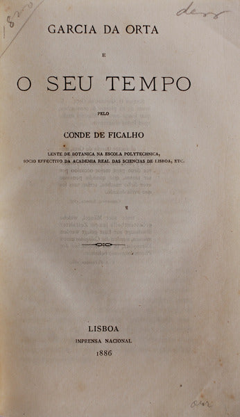 GARCIA DA ORTA E O SEU TEMPO.