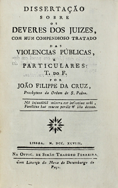 DISSERTAÃ‡ÃƒO SOBRE OS DEVERES DOS JUIZES,