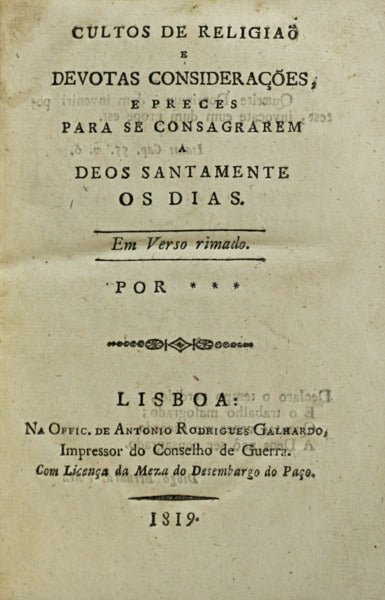 CULTOS DE RELIGIAÃ• E DEVOTAS CONSIDERAÃ‡Ã•ES,
