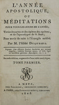 L' ANNÃ‰E APOSTOLIQUE, OU MÃ‰DITATIONS POUR TOUS LES JOURS DE L'ANNÃ‰E;