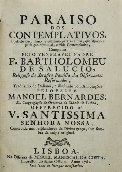PARAISO DOS CONTEMPLATIVOS,