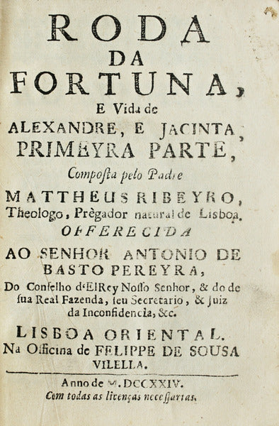 RODA DA FORTUNA, E VIDA DE ALEXANDRE E JACINTA,