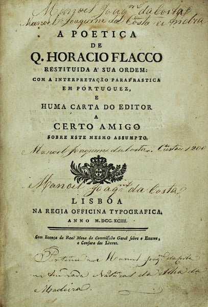 A POETICA DE Q. HORACIO FLACCO