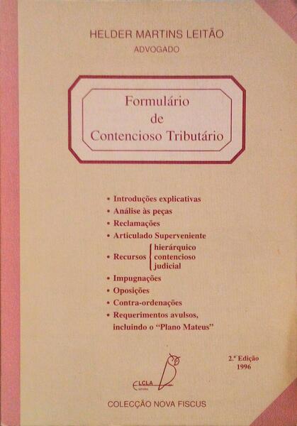 FORMULÃRIO DE CONTENCIOSO TRIBUTÃRIO.