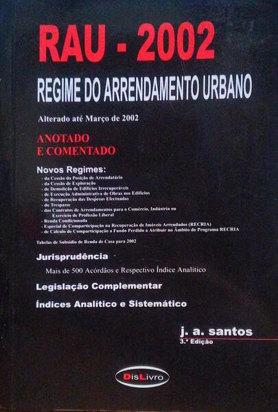 RAU - 2002. REGIME DO ARRENDAMENTO URBANO.