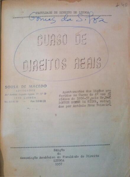 CURSO DE DIREITOS REAIS.