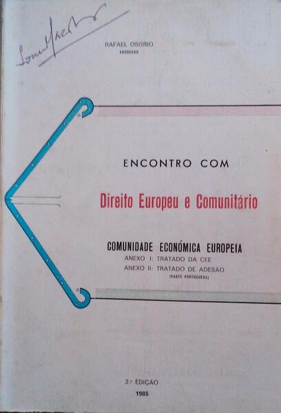 ENCONTRO COM DIREITO EUROPEU E COMUNITÃRIO.