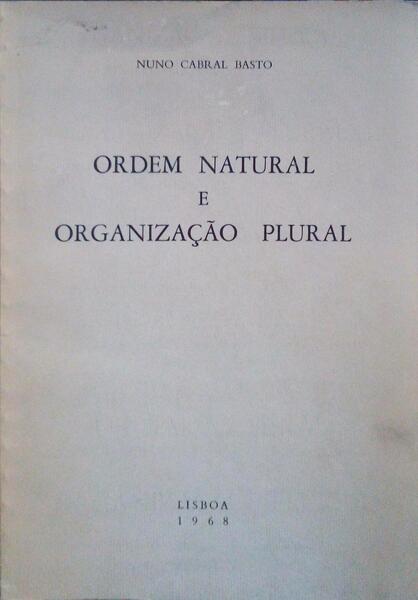 ORDEM NATURAL E ORGANIZAÃ‡ÃƒO PLURAL.