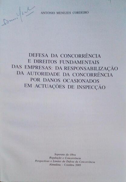DEFESA DA CONCORRÃŠNCIA E DIREITOS FUNDAMENTAIS DAS EMPRESAS:
