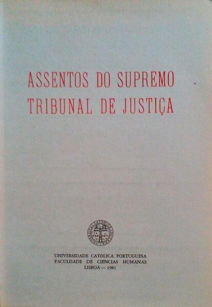 ASSENTOS DO SUPREMO TRIBUNAL DE JUSTIÃ‡A.