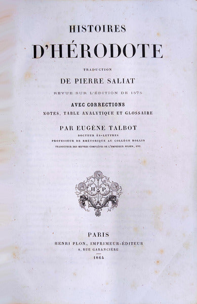 HISTOIRES D'HÃ‰RODOTE.