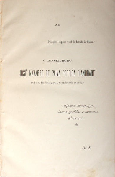 LEGISLAÃ‡ÃƒO COLONIAL SOBRE ABONOS.