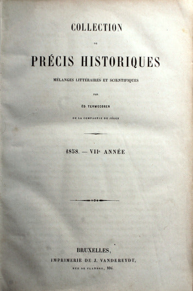 COLLECTION DE PRÃ‰CIS HISTORIQUES; MÃ‰LANGES LITTÃ‰RAIRES ET SCIENTIFIQUES.