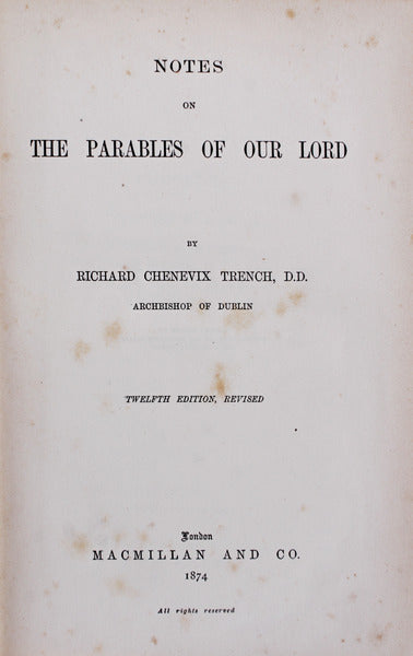NOTES ON THE PARABLES OF OUR LORD.