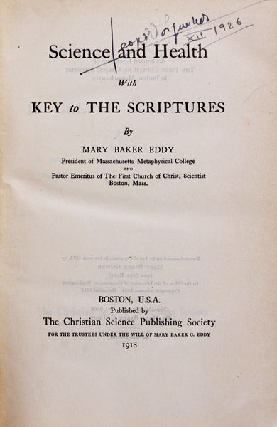 SCIENCE AND HEALTH WITH KEY TO THE SCRIPTURES - SCIENCE ET SANTÃ‰ AVEC LA CLEF DES Ã‰CRITURES.