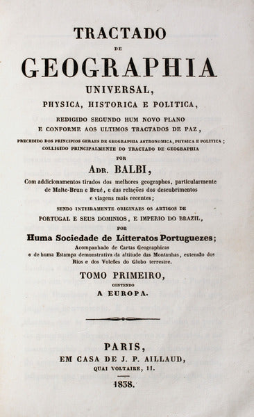 TRACTADO DE GEOGRAPHIA UNIVERSAL, PHYSICA, HISTORICA E POLITICA,