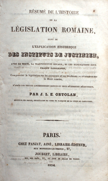 RÃ‰SUMÃ‰ DE L'HISTOIRE DE LA LÃ‰GISLATION ROMAINE,