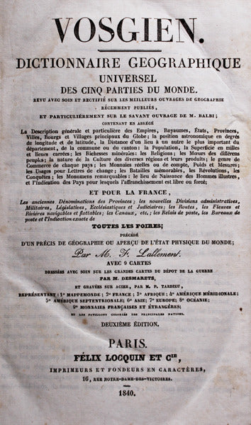 VOSGIEN. DICTIONNAIRE GEOGRAPHIQUE UNIVERSEL.