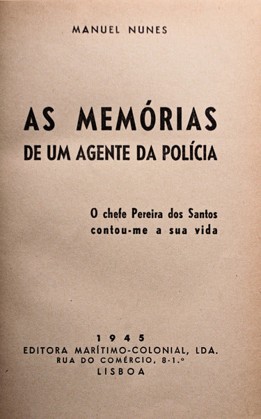 AS MEMÃ“RIAS DE UM AGENTE DA POLÃCIA.