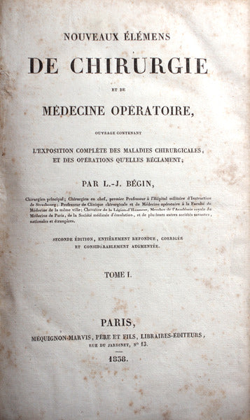 NOUVEAUX Ã‰LÃ‰MENS DE CHIRURGIE ET DE MÃ‰DICINE OPÃ‰RATOIRE.
