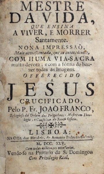 MESTRE DA VIDA, QUE ENSINA A VIVER, E MORRER SANTAMENTE.