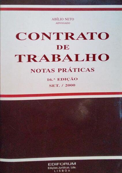 CONTRATO DE TRABALHO. [16.Âª EDIÃ‡ÃƒO]