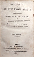 NOVEAU MANUEL DE MÃ‰DECINE HOMÅ’OPATHIQUE.