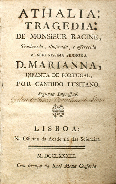 ATHALIA: TRAGEDIA DE MONSIEUR RACINE,