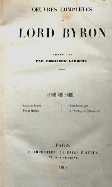 OEUVRES COMPLÃˆTES DE LORD BYRON.