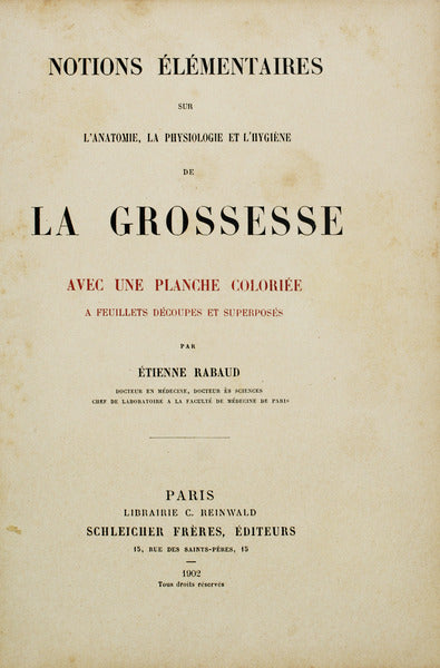 NOTIONS Ã‰LÃ‰MENTAIRES SUR L'ANATOMIE, LA PHYSIOLOGIE ET L'HYGIÃ‰NE DE LA GROSSESSE.