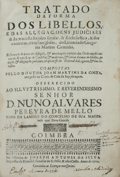 TRATADO DA FORMA DOS LIBELLOS, [1711]