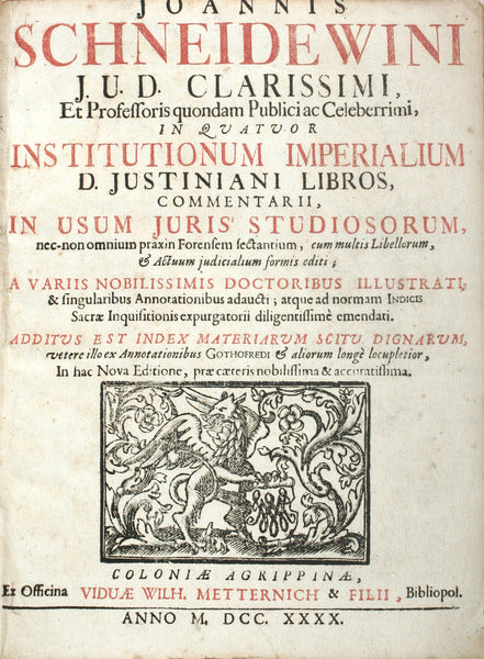 IN QUATUOR INSTITUTIONUM IMPERIALIUM D. JUSTINIANI LIBROS, COMMENTARII,