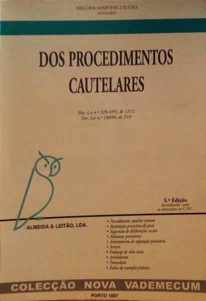 DOS PROCEDIMENTOS CAUTELARES.