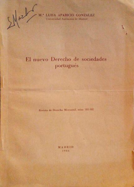 EL NUEVO DERECHO DE SOCIEDADES PORTUGUÃ‰S.