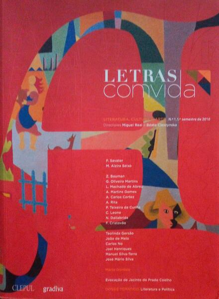 REVISTA LETRAS COM VIDA, LITERATURA, CULTURA E ARTE, N.Âº 1, 1.Âº SEMESTRE.