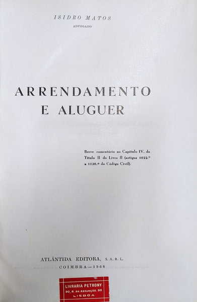 ARRENDAMENTO E ALUGUER.