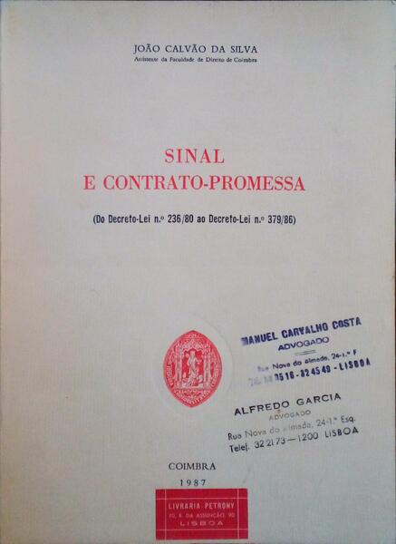 SINAL E CONTRATO-PROMESSA.