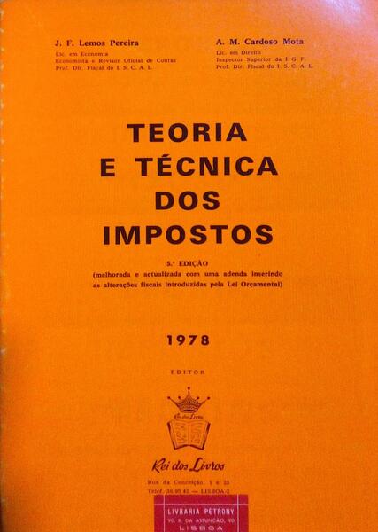 TEORIA E TÃ‰CNICAS DOS IMPOSTOS.