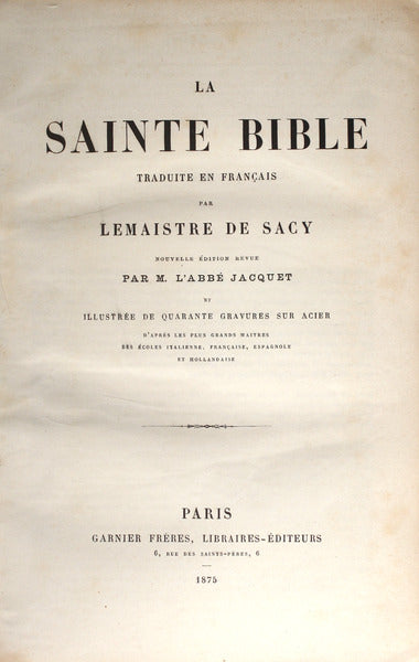 LA SAINTE BIBLE.