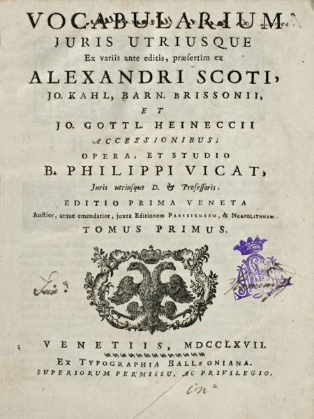 VOCABULARIUM JURIS UTRIUSQUE.