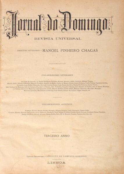 JORNAL DO DOMINGO, REVISTA UNIVERSAL, ANNO III.